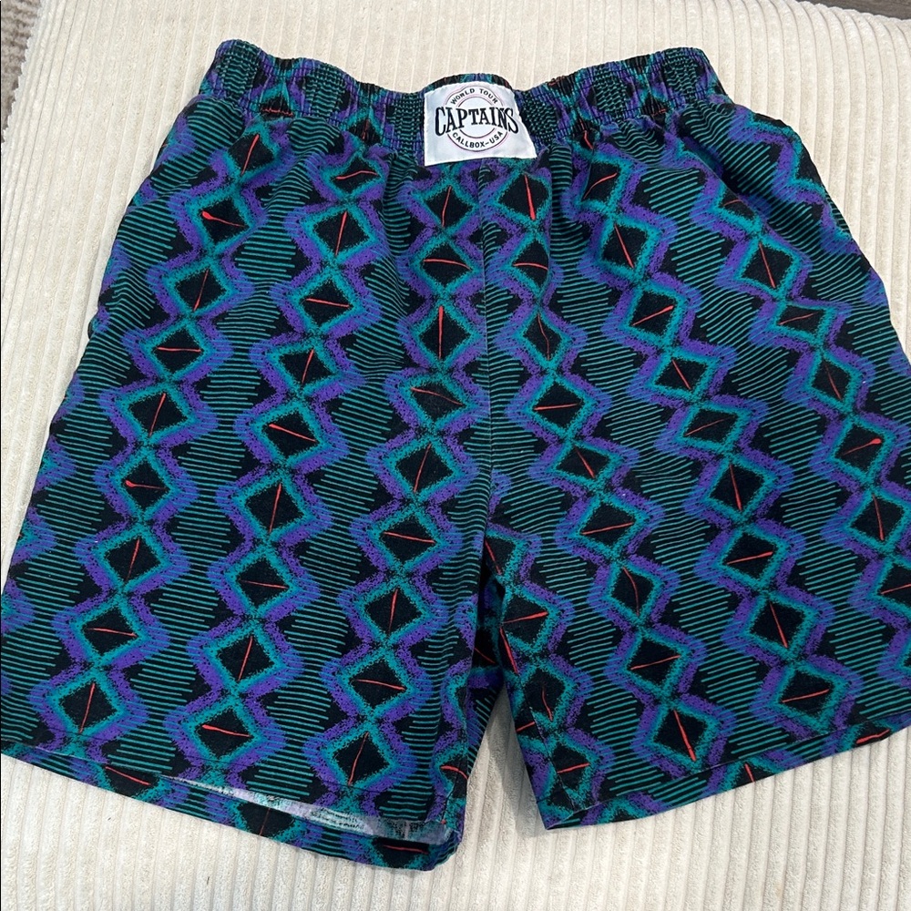 Retro-80s Captain's Zigzag Patterned Shorts